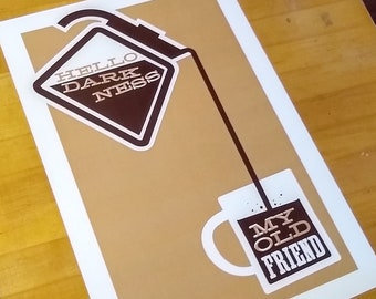 Hello Darkness, My Old Friend [digital print coffee art]