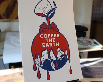 Coffee The Earth - remix of the Sherwin- Williams logo digital art print