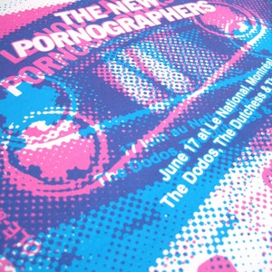 New Pornographers gig poster live show screenprint Neko Case Montreal Canada cassette tape image 2