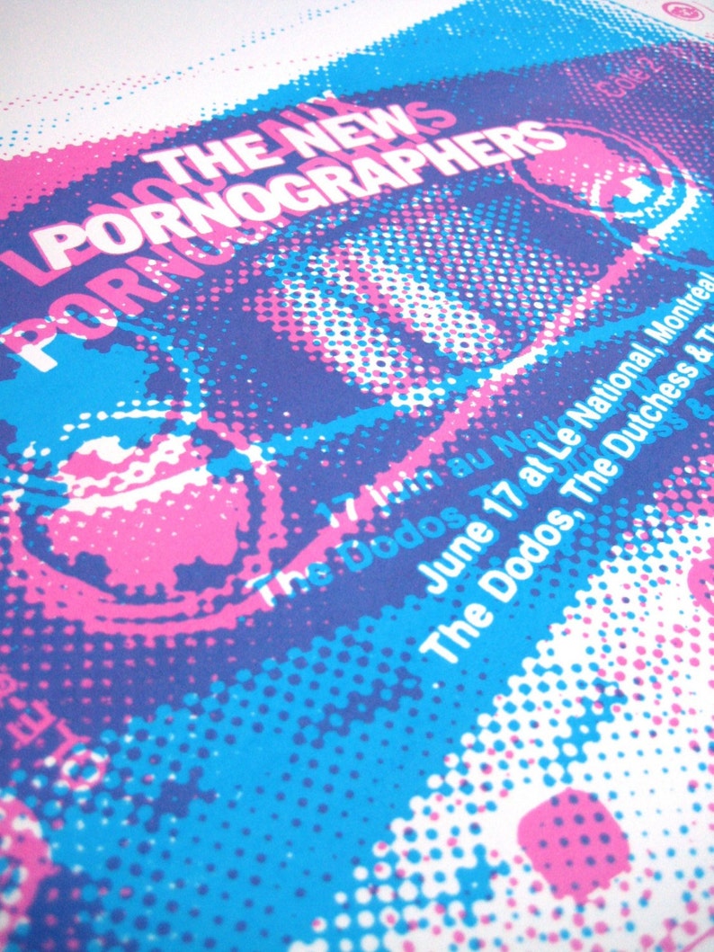 New Pornographers gig poster live show screenprint Neko Case Montreal Canada cassette tape image 2