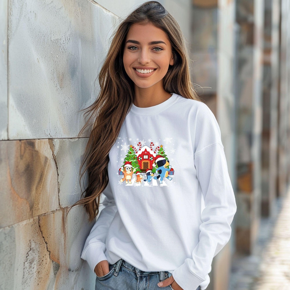 Merry Christmas Cartoon Long Sleeve Shirt, Christmas Cartoon Long Sleeve Shirt, Handmade Cartoon Gift, Cartoon Gift Long Sleeve Designed By Shirttrendz