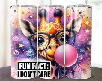 Funny Giraffe Sarcastic Quotes PNG: Tumbler Wrap Sublimation (Digital Download)