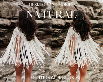 60 ajustes preestablecidos de LIGHTROOM naturales, ajustes preestablecidos para exteriores, ajustes preestablecidos cremosos, ajustes preestablecidos bohemios, ajustes preestablecidos de escritorio luminosos y aireados, ajustes preestablecidos de luz cálida, ajustes preestablecidos para móviles