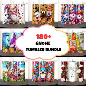 Gnome Tumbler Wrap Bundle: 20oz Skinny Sublimation Designs (Digital Download)
