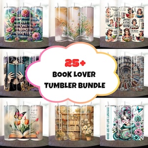 Puede incluir: Un conjunto de más de 25 vasos temáticos para amantes de los libros. Los vasos presentan varios diseños, incluidos libros, flores y citas sobre la lectura. Los vasos son un gran regalo para cualquier amante de los libros.