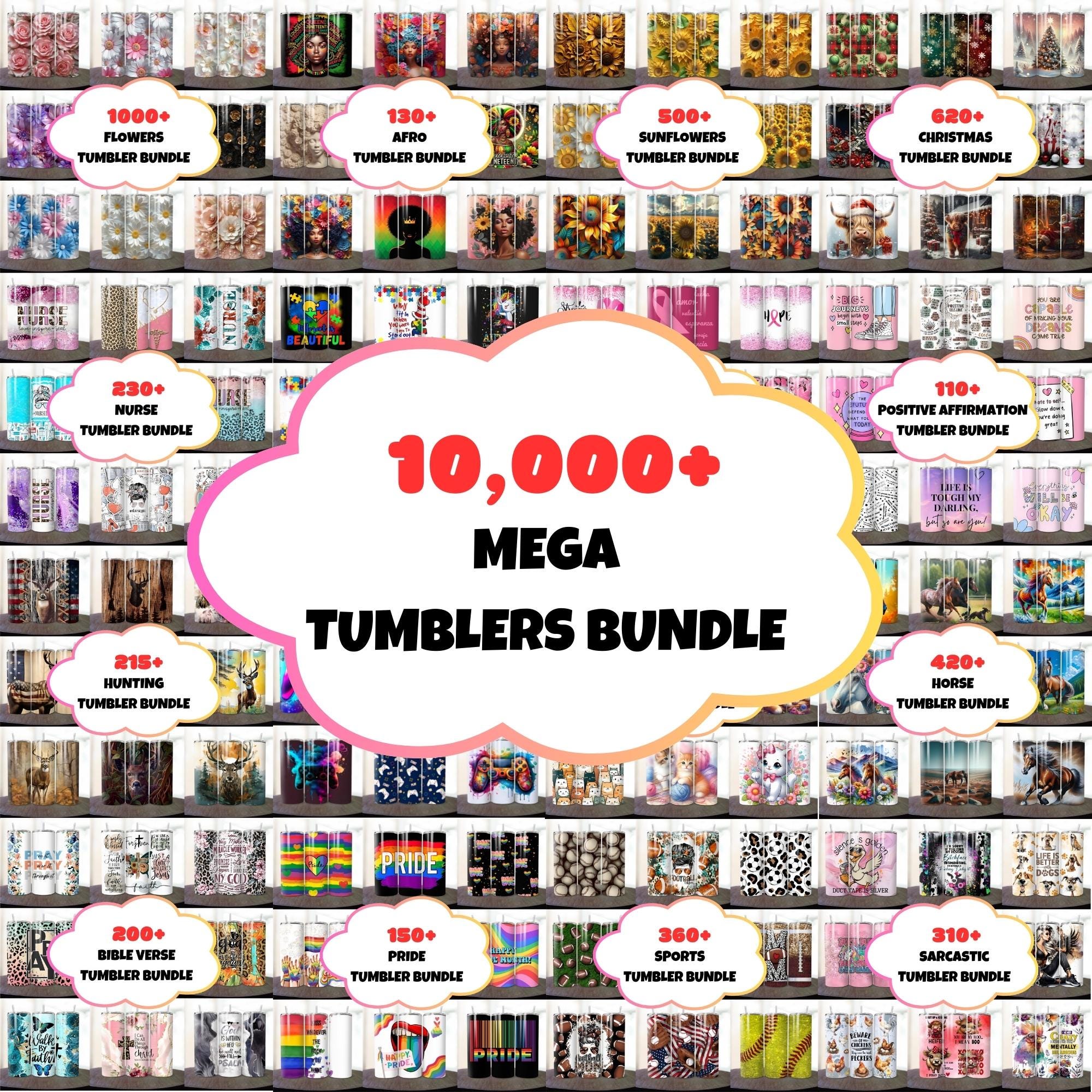 10,000+ Mega Tumbler Wrap Bundle: Sublimation Designs (Digital Download)