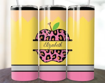Custom Teacher Tumbler Personalized Teacher Life 20 oz Skinny Tumbler Wrap PNG, Teacher Appreciation, Sublimation Design Digital Download