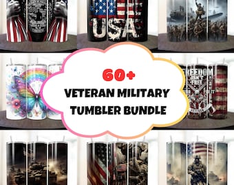 60+ Veteran Military Tumbler Wrap Bundle, Military Sublimation Design, Veteran Sublimation, USA Military PNG, 20oz Army Life Tumbler Wrap
