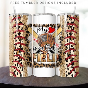 Baseball Mom Tumbler Wrap, Leopard Print 20 oz Skinny Tumbler PNG Sublimation Sports Tumbler Design Digital Download Instant DIGITAL ONLY