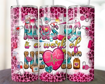 Nurse Tumbler Wrap, Nurse Life RN Tumbler PNG, 20 oz Skinny Tumbler Nursing Sublimation Design Digital Download Instant Digital Only