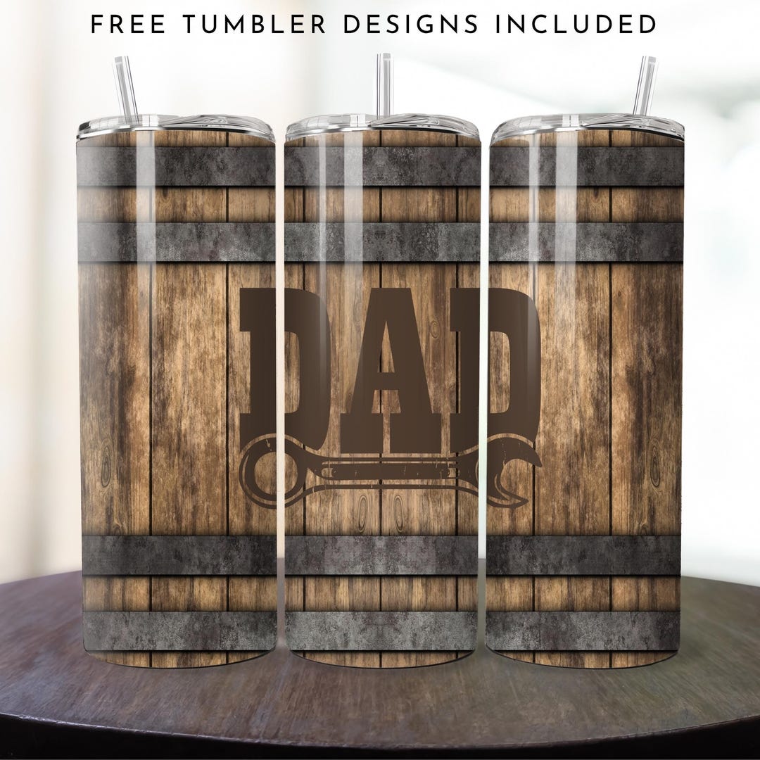Fathers Day Tumbler Wrap, Best Dad 20oz Skinny Tumbler Wrap Png, Dad ...
