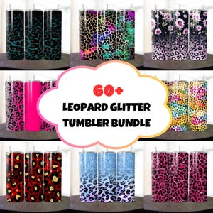 以下が含まれることがあります： ヒョウ柄のグリッタータンブラーのデザインが60種類以上入ったセットです。タンブラーはピンク、ブルー、レッド、ゴールドなど、さまざまな色とパターンがあります。これらのデザインは、日常生活に輝きを加えるのに最適です。