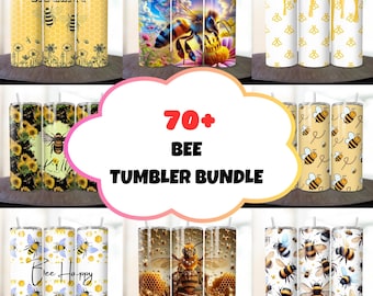 70+ Bee Tumbler Wrap Bundle, Honey Bee Tumbler, Bee Happy, Bee sublimation designs, 20 oz skinny Tumbler wrap, Sunflower Bee Tumbler Png