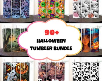 Más de 90 paquetes de vasos de Halloween (PNG) de 20 oz, delgados, sublimados, PNG, paquete de vasos espeluznantes, descarga digital, PNG