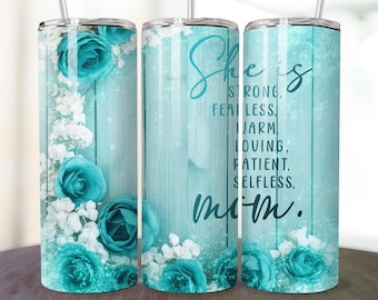 Mothers Day 20oz Skinny Tumbler Wrap, Sublimation Design, Floral Mom Tumbler Wrap PNG, Mama Tumbler Wrap, Digital Download PNG