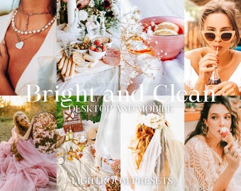 38 Light and Airy Lightroom Mobile & Desktop Presets, Aesthetic Preset for Influencer, Bright Clean Instagram Presets, Natural Photo Filter