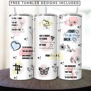 Christian Tumbler Wrap: Bible Verse Sublimation Design (PNG Digital Download)