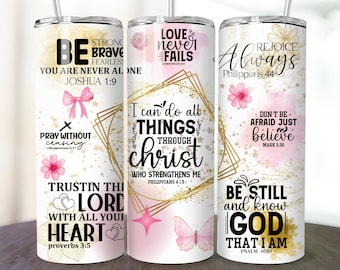 Faith Tumbler Wrap, Bible Verses Tumbler, Jesus God Christian PNG, Seamless Sublimation Design, 20 oz Tumbler Wrap Instant Digital Download