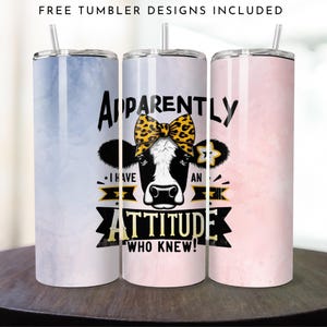 Citazioni sarcastiche sulla mucca / Tumbler sottile da 20 once, stampa a sublimazione / Disegni PNG divertenti per tumbler con mucca, Tumbler con umorismo sulla mucca / Download digitale