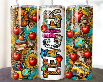 Teacher 20 oz skinny tumbler png sublimation design download, Teacher tumbler png, 20 oz tumbler designs, tumbler download, tumbler wrap png
