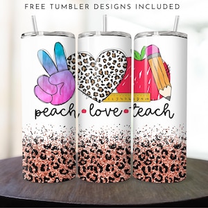 Teacher Tumbler Wrap: 20oz Skinny Sublimation Design (Digital Download)