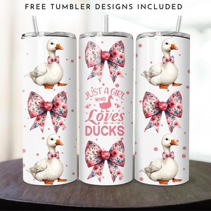 Bara en tjej som älskar Ducks Tumbler Wrap, Slim 20oz Wrap, Sublimeringsdesign, Ank Tumbler Design, Ankälskare Wrap, Digital Nedladdning