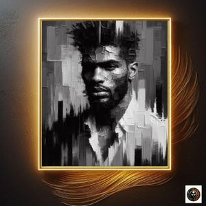 Black Man Art Abstract Oil Painting Black Male Print Avant-Garde Black Culture Art African American Art Gift Idea *BONUS file included*
