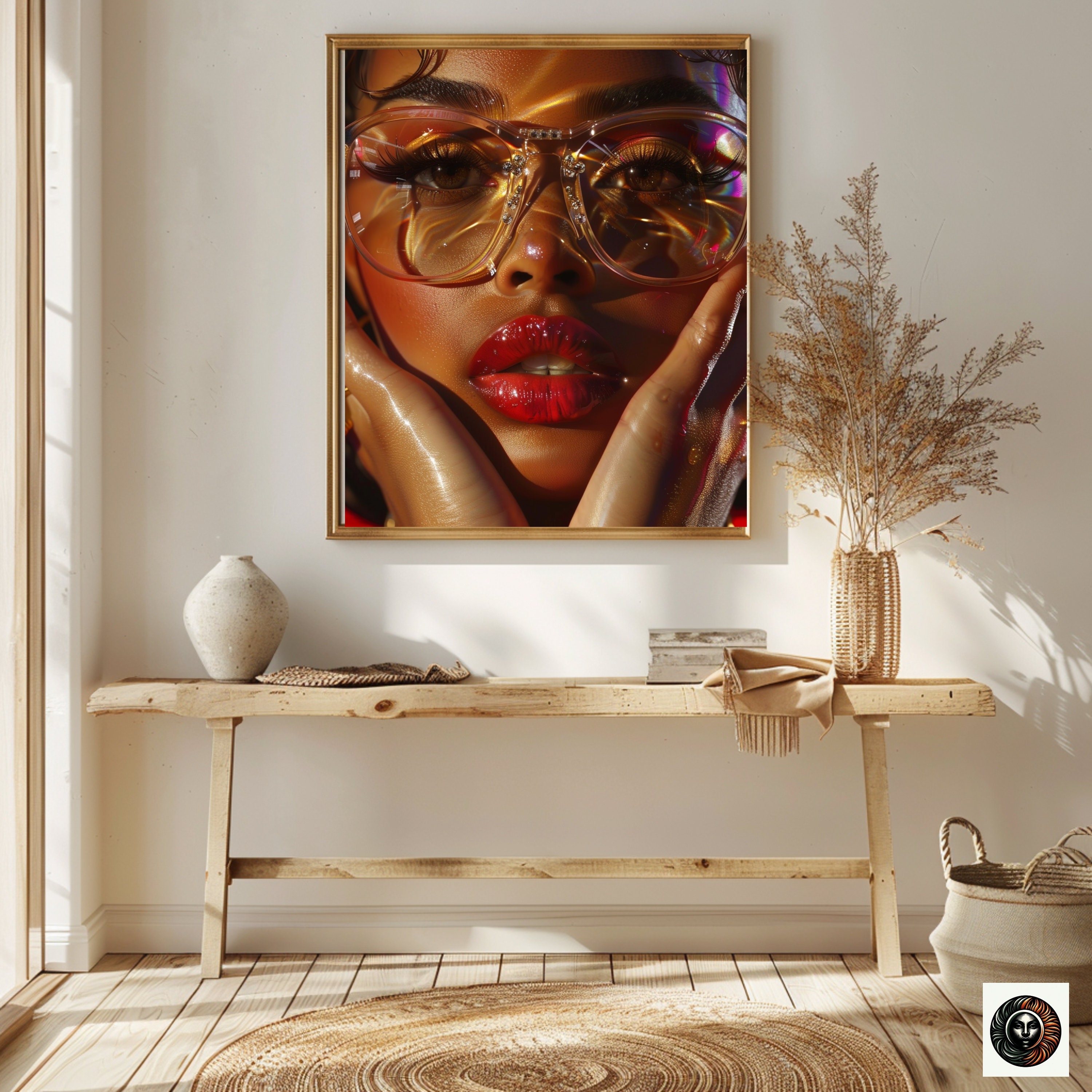 Beautiful Woman Portrait Face Wall Art Face Print Melanin Beauty Art ...