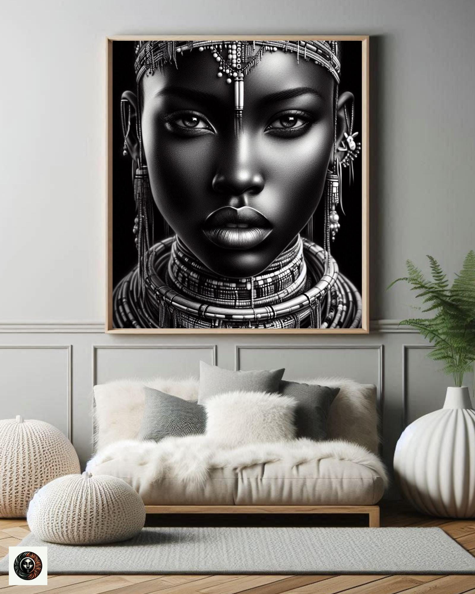 Maasai Tribe African Print Tribal Wall Art Black and White Art African ...