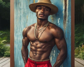 Arte estetica degli uomini neri Ritratto di uomo nero Stampe artistiche per uomini Stampa artistica di uomini neri Idee regalo per l'arte murale di uomini neri Opera d'arte con melanina Il nero è arte