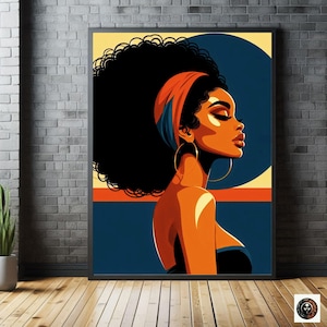 Boho Feminine Kunst Afro Schönheit Illustration Kunst Schwarze Frau Kunstdruck Afro Haar Liebe Druck Schwarze Mädchen Kunst Afrocentric Kunst Schwarzes Mädchen Download