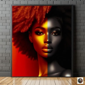 Bronze Schönheit Kunst Schwarze Haare Kunst Afro Liebe Druck Afrocentric Kunst Schwarzes Mädchen Ästhetik Afropunk Mädchen Druck Schwarze Kultur Frisur Kunst Geschenk