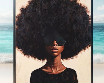 Afro Hair Art Czarny Salon Fryzjerski Sztuka Zdjęcia Czarnych Ludzi Czarny Nastolatek Czarne Włosy Naturalna Fryzura Afro Miłość Drukuj Pomysł Na Prezent Sztuka Fryzur