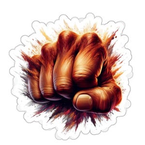 Fist Punch Sticker Power Fist sticker Laptop Closed Fist Black Power Sticker Raised Fist Skateboard Decal Refrigerator Cool Fun sticker