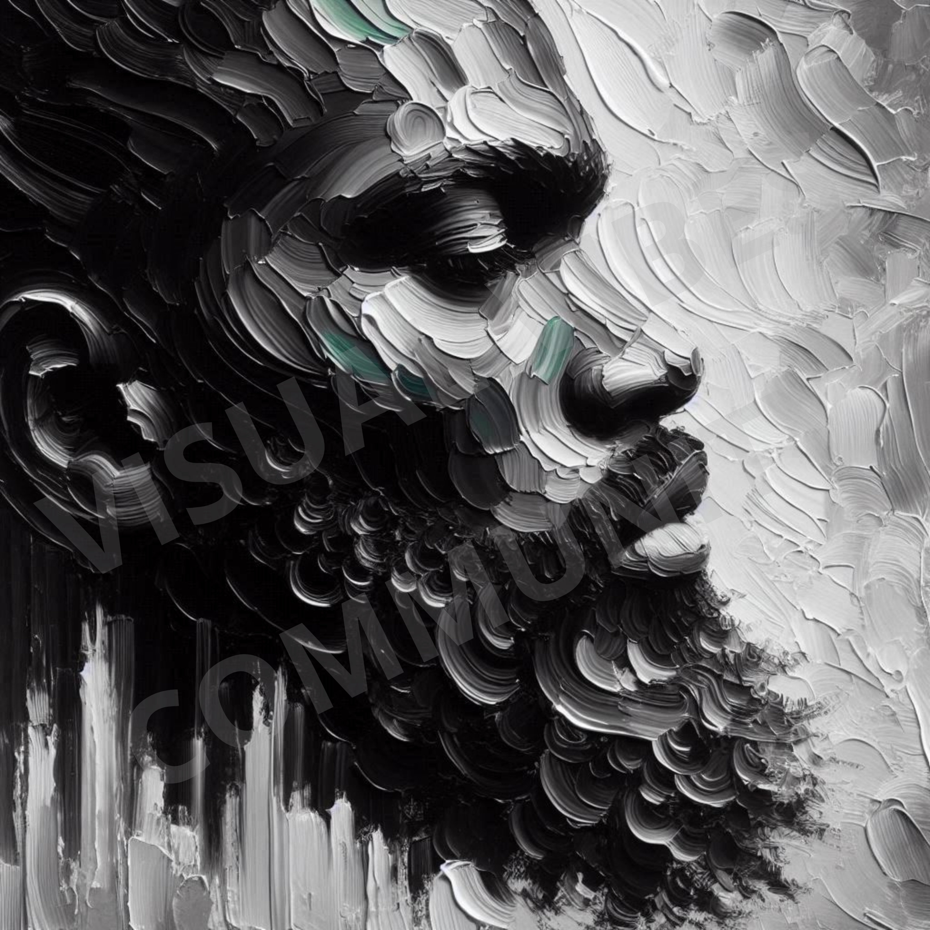 Black Men Art Abstract Oil Painting Black Male Art Beard Art Print Black Man King Black Culture Wall Art Strong Black Male African American