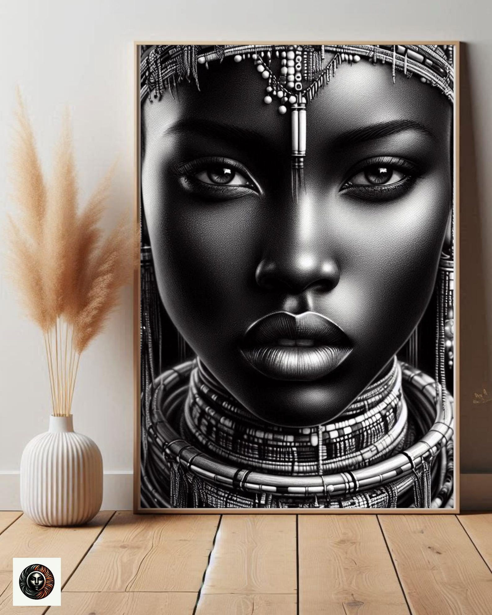 Maasai Tribe African Print Tribal Wall Art Black and White Art African ...