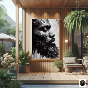 Schwarze Männer Kunst Abstraktes Ölgemälde Schwarze Männer Kunst Bart Kunstdruck Schwarzer Mann König Schwarze Kultur Wandkunst Starke Schwarze Männer Afroamerikaner Bild 3