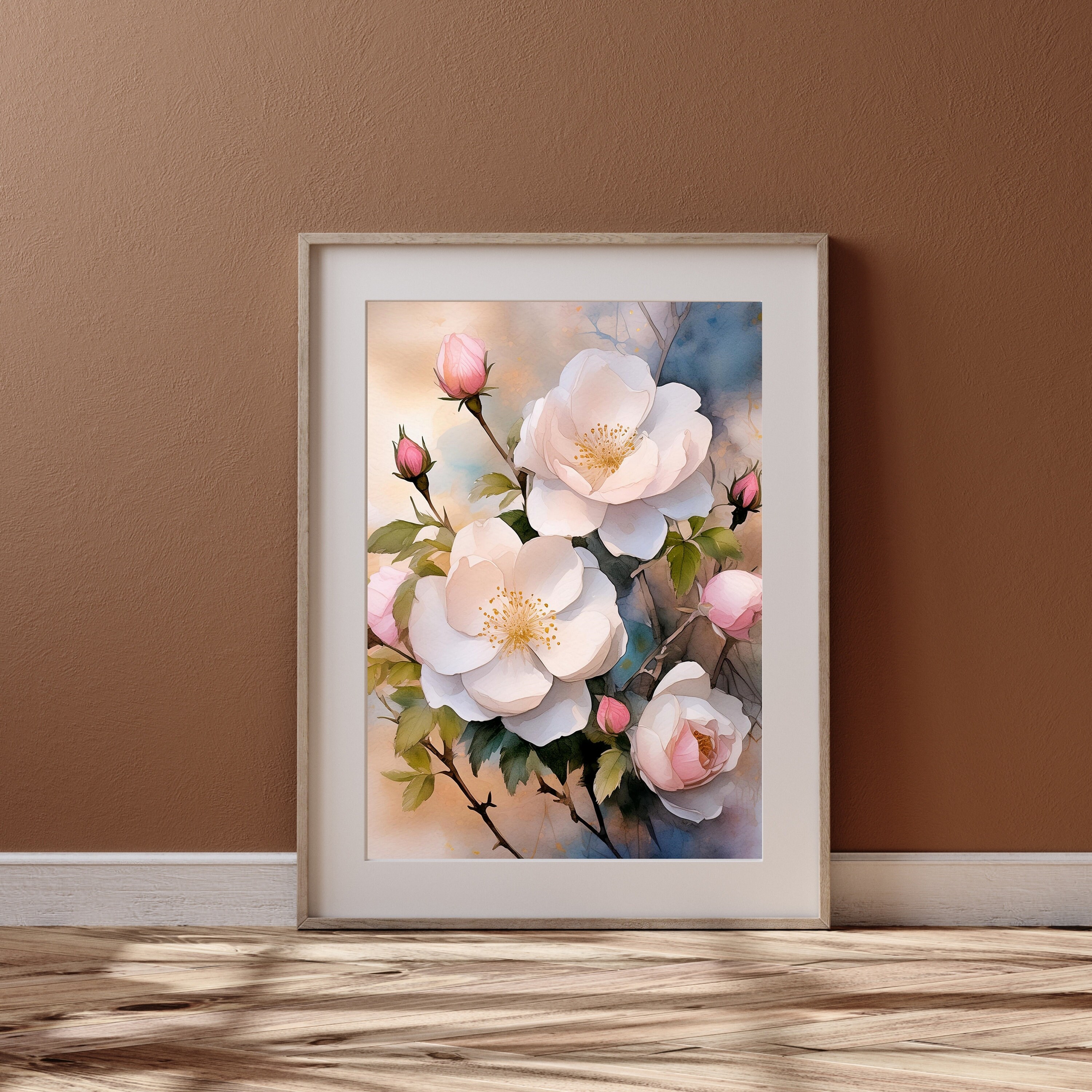 Wild Rose Print, Pink Wildflowers, Flower Print Printable Art, Pink ...
