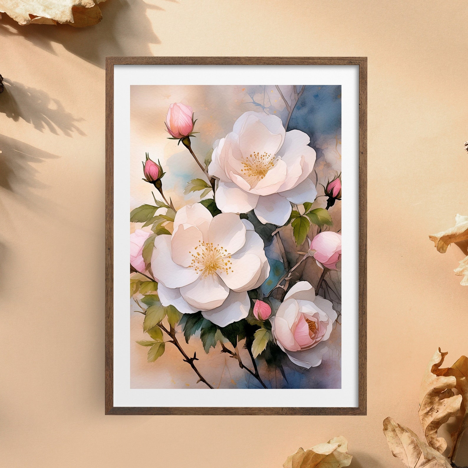 Wild Rose Print, Pink Wildflowers, Flower Print Printable Art, Pink ...