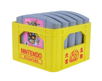 Nintendo 64 Cartridge Holder: Handmade Japanese Beer Crate Storage Bin for N64 Games