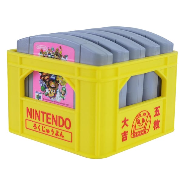 Nintendo 64 Cartridge Holder: Handmade Japanese Beer Crate Storage Bin for N64 Games