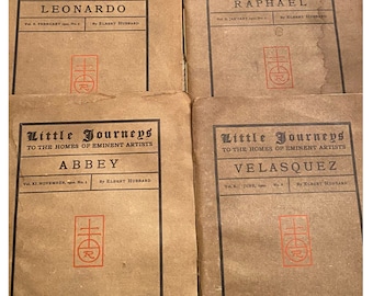 7 Roycroft Little Journeys Booklets Set – Arts & Crafts, 1902 Ephemera