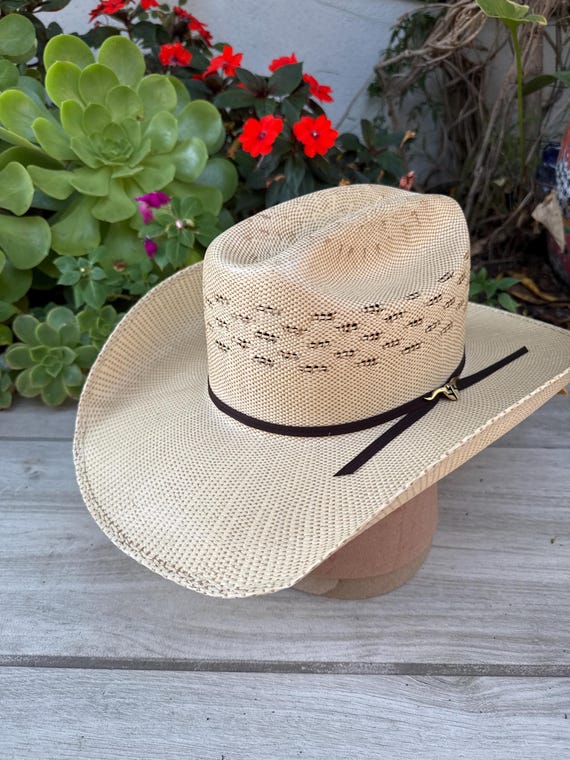 Wide Brim Woven Straw Cowboy Hat with Decorative Band Amazon.com: Straw Cowboy Hat Western Cowgirl Hat with Four  main image 3