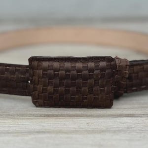 Men's Brown Handwoven leather Belt Petatillo Cinto Cafe  - Stylish Western Cowboy Belt Accessory