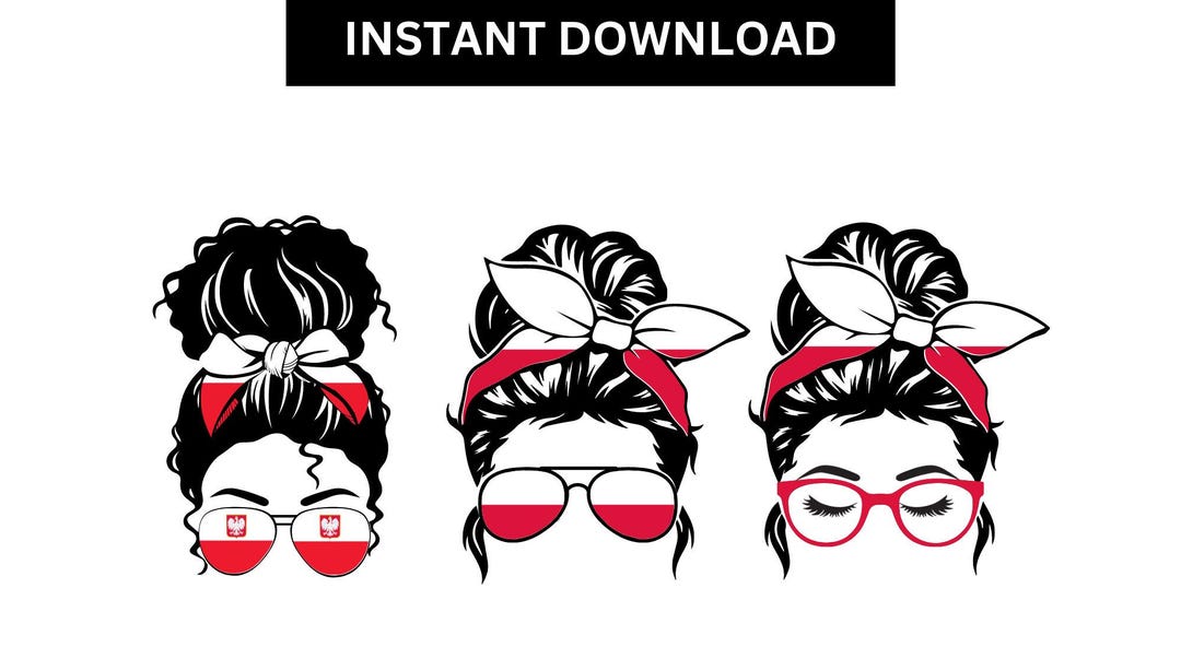 Polish Flag Colors Messy Bun Digital File PNG Polish Flag Mom Life polish-flag-colors-messy-bun-digital-file-png-polish-flag-mom-life