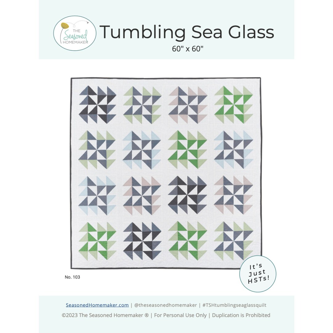 Tumbling Sea Glass Quilt Pattern PDF Quilt Pattern Baby Quilt Simple