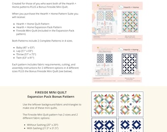 Hearth + Home Pattern Suite | Quilt Pattern | Includes 2 Full Quilt Patterns Plus BONUS Mini Quilt |