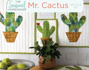 Mr. Cactus Appliqué Set || 4 Size Options Included || All Designs Include SVG Files