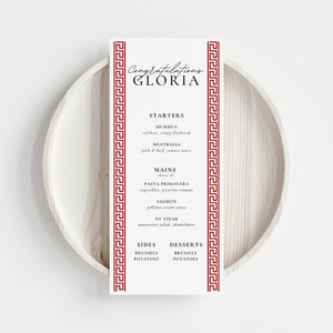 Modelo de menu com padrão de borda, cartão de buffet personalizado para eventos editável, festa, menu de jantar para impressão, restaurante, faça você mesmo, banquete, escolha de cor do menu