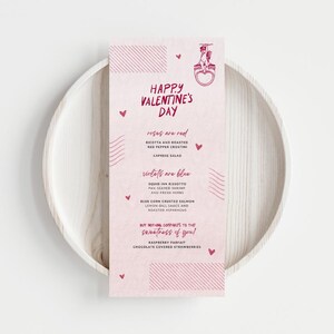 Valentinstag Menü Liebesbrief Vorlage Bearbeitbar Amor Ereignis Benutzerdefinierte Gastronomie Gastro Party Druckbare Speisekarte Valentinstag DIY Tischkarte